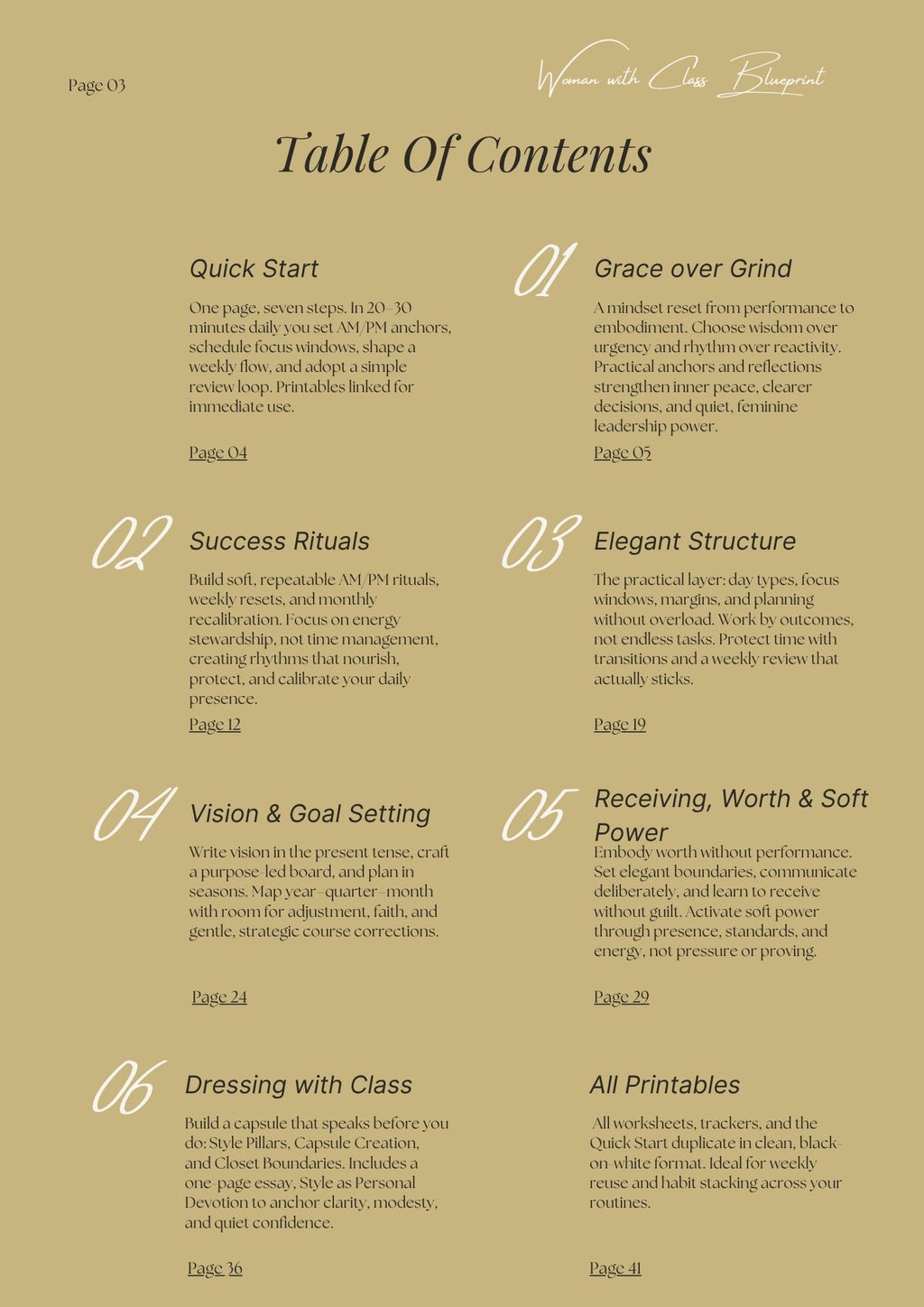 Woman with Class Blueprint